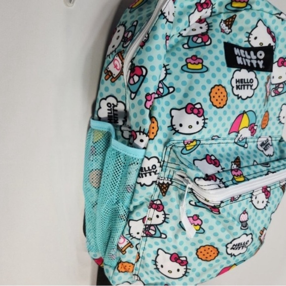 NWT Sanrio Hello Kitty Bioworld Backpack Blue White Pink Ice Cream Cookies Cake - Picture 2 of 14